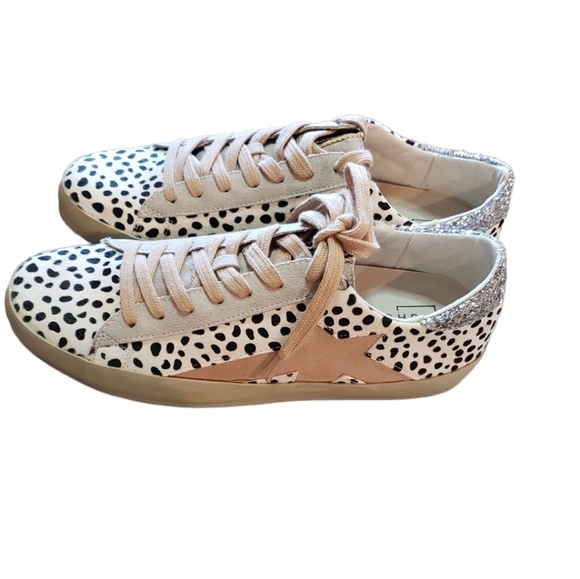 Shushop Sabrina White Cheetah Sneakers - Picture 4 of 6